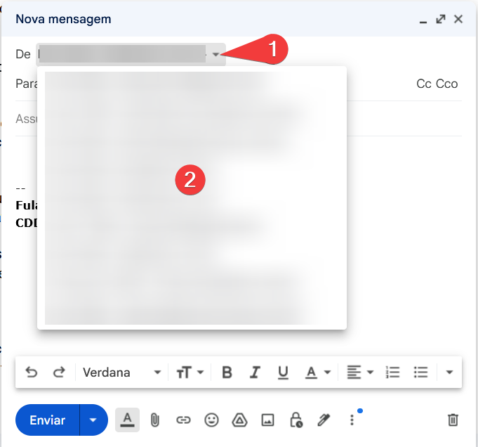 Gmail escolher remetente