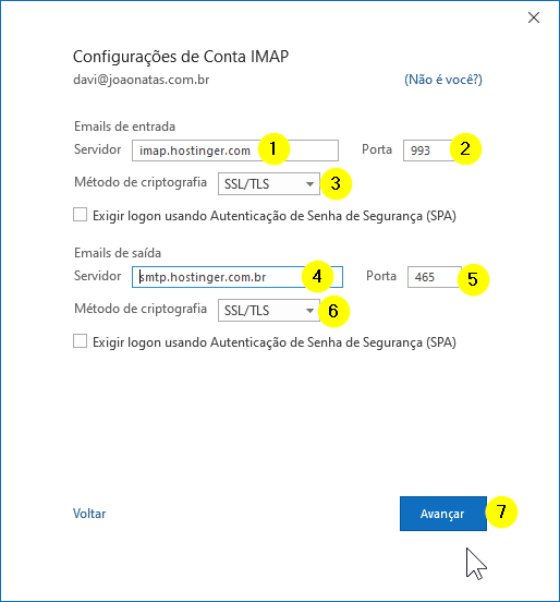 Outlook servidores