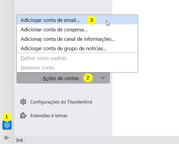 thunderbird adicionar email